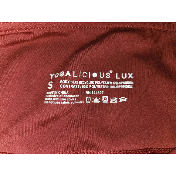 Yogalicious Lux Red Cropped Leggings Size Pockets‎ Size Small - Picture 6 of 8